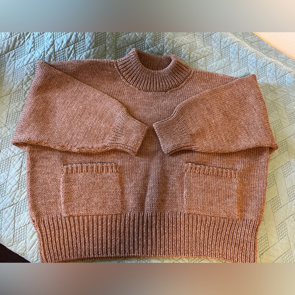 Jaggery London Rosa Sweater Highland Wool Walnut Brown Size 2 - Picture 6 of 7